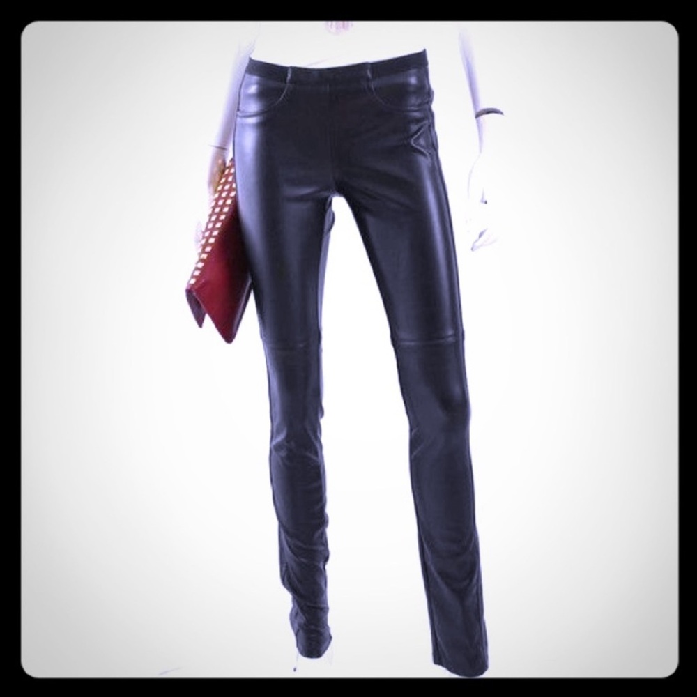 NWT BCBG MAXAzria Colton Real Leather & Ponte Knit Leggings